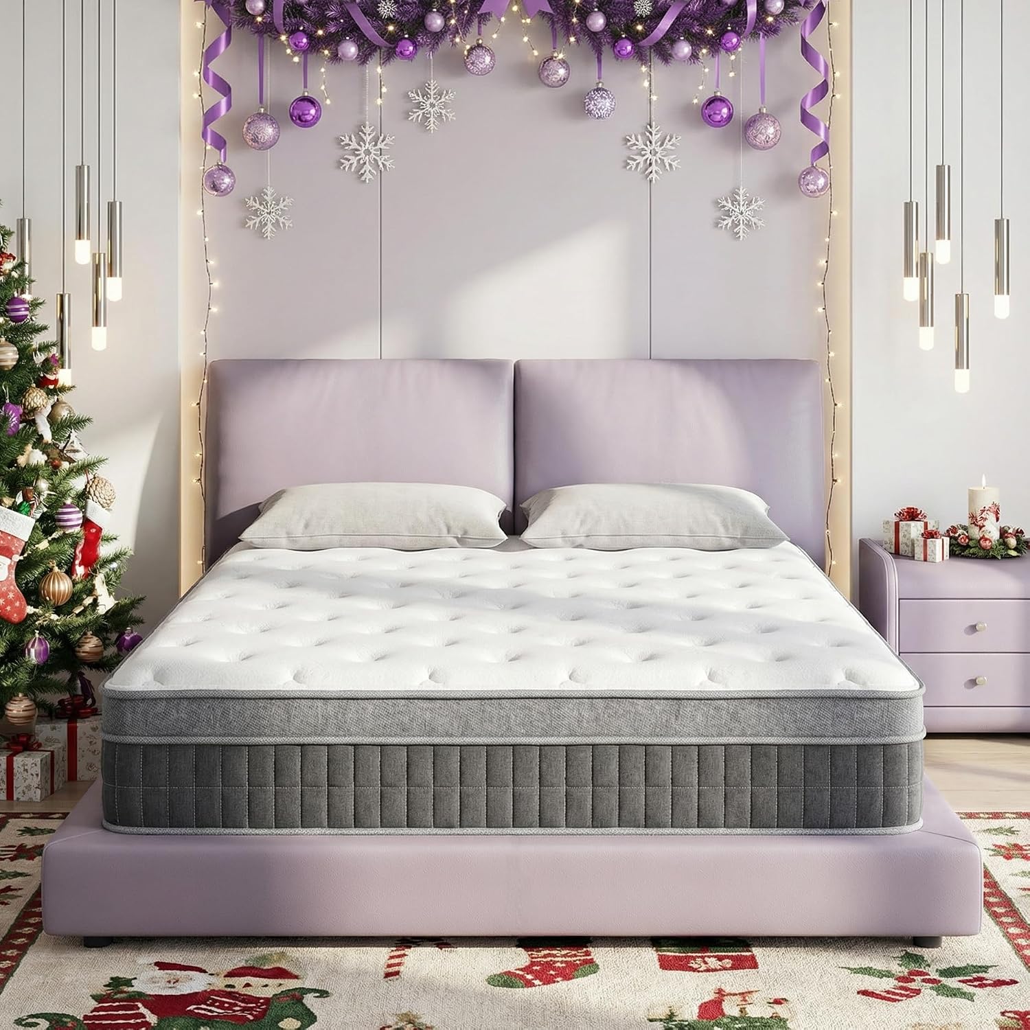 Memory Foam Mattress In A Box Queen - ที่นอนควีนไซส์ในกล่อง ขนาด 12 นิ้ว ที่นอนเมมโมรี่โฟมไฮบริดพร้อม Pocket