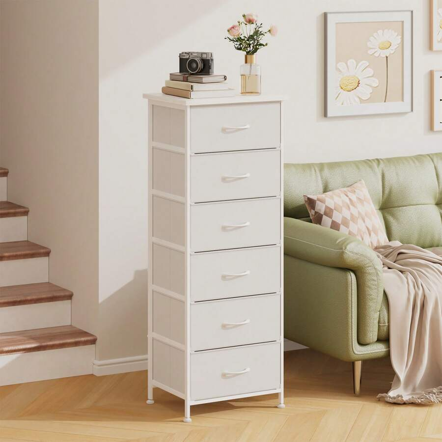 Bedroom Furniture - โต๊ะข้างเตียง Tomnk 6 ลิ้นชัก, ตู้ลิ้นชักสูงและตู้เก็บของ, โต๊ะโซฟาผ้าสำหรับตู้เสื้อผ้า,