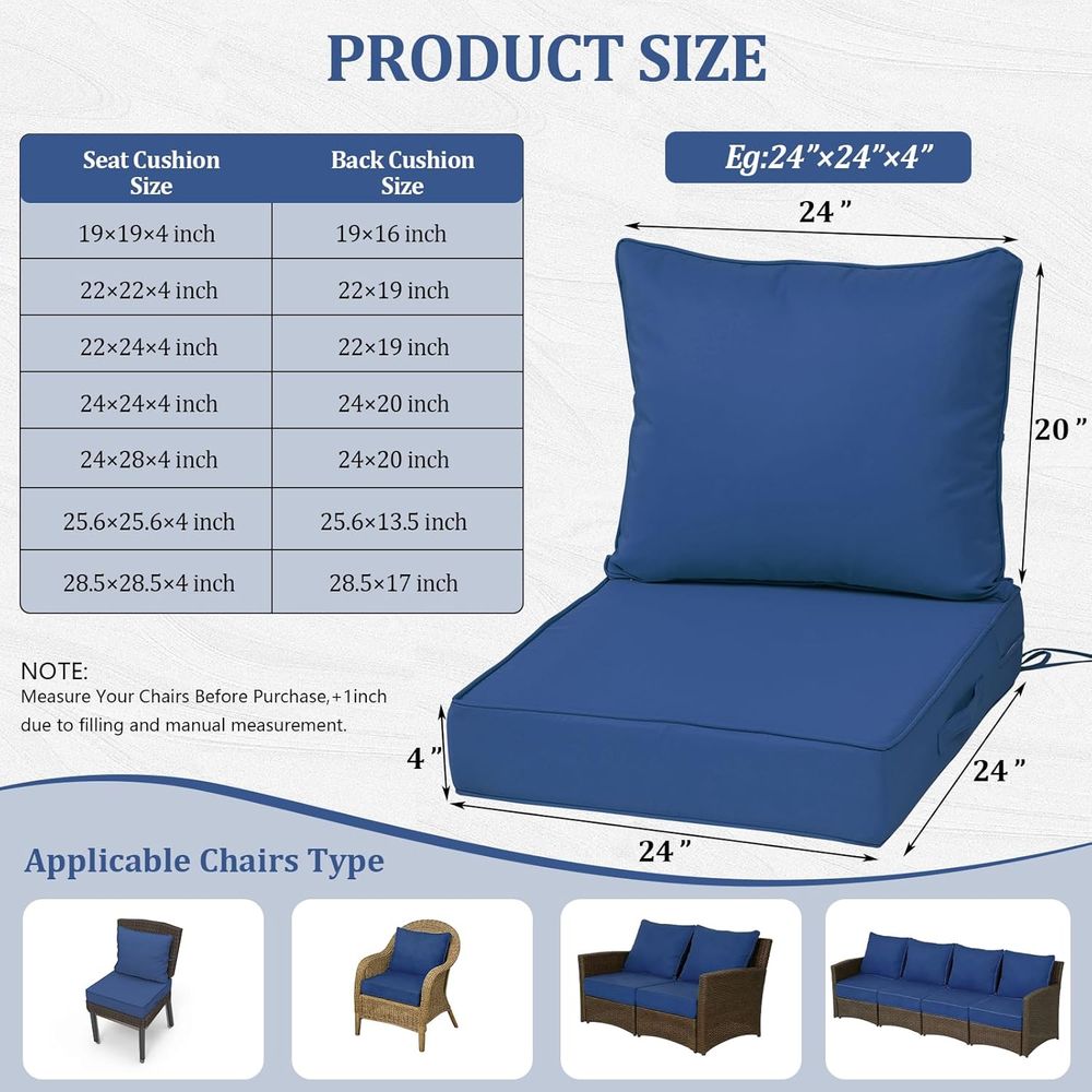 ชุดเบาะรองนั่งกลางแจ้งขนาด 24x - Outdoor Furniture บทวิจารณ์และราคา