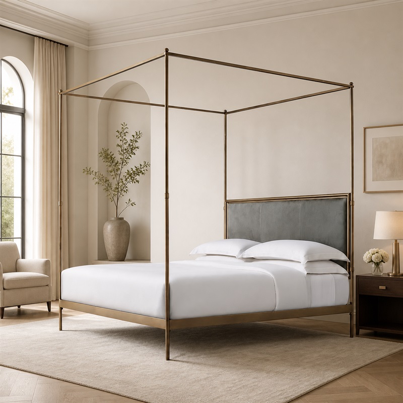 โครงเตียงโลหะสไตล์ฝรั่งเศสแบบโ - Canopy Bed Frame Metal Queen บทวิจารณ์และราคา