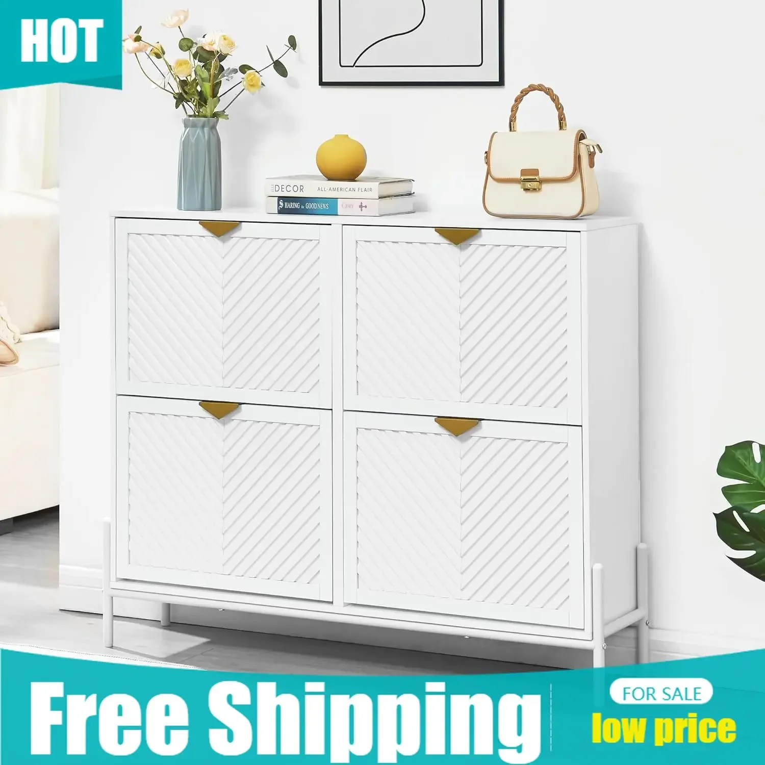 ตู้เก็บรองเท้าพร้อมลิ้นชักแบบเ - Shoe Rack Cabinet Narrow Entryway บทวิจารณ์และราคา