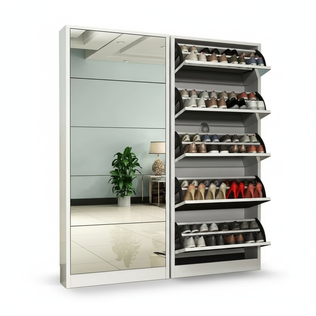 ตู้เก็บรองเท้าไม้แบบโมเดิร์นพร - Shoe Rack Cabinet Narrow Entryway บทวิจารณ์และราคา