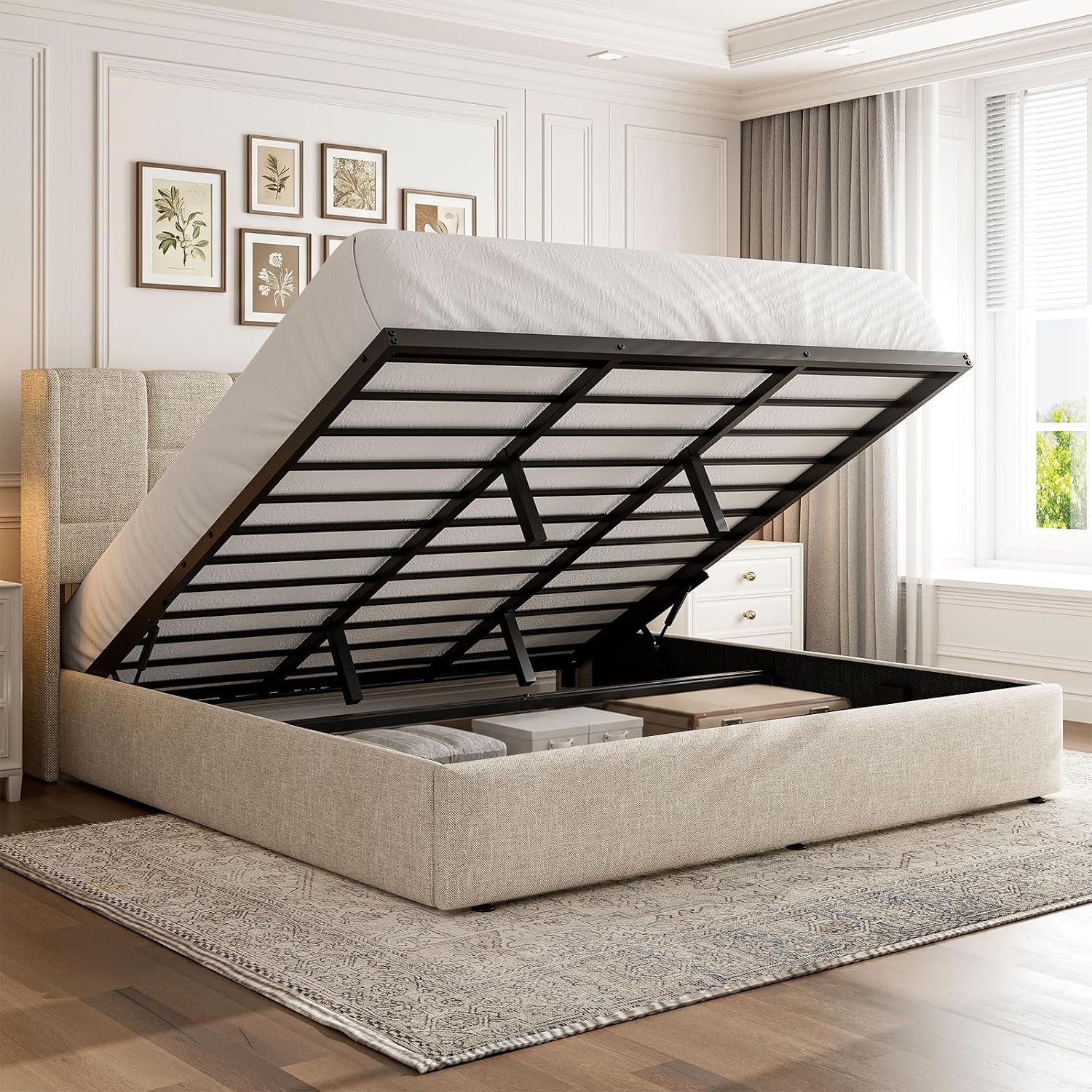 โครงเตียงคิงไซส์พร้อมที่เก็บขอ - Gas Lift Storage Bed Hydraulic บทวิจารณ์และราคา