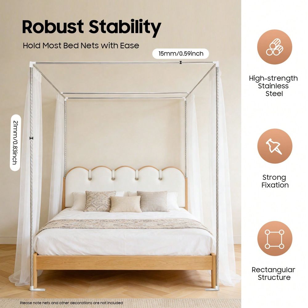 โครงเตียงแบบมีหลังคา 2x2 เมตร  - Canopy Bed Frame Metal Queen บทวิจารณ์และราคา