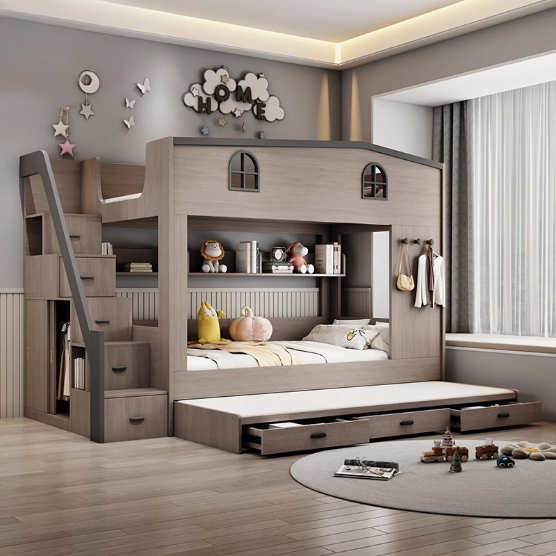 เตียงเด็กสองชั้นสไตล์นอร์ดิก ท - Bunk Bed With Stairs And Slide บทวิจารณ์และราคา