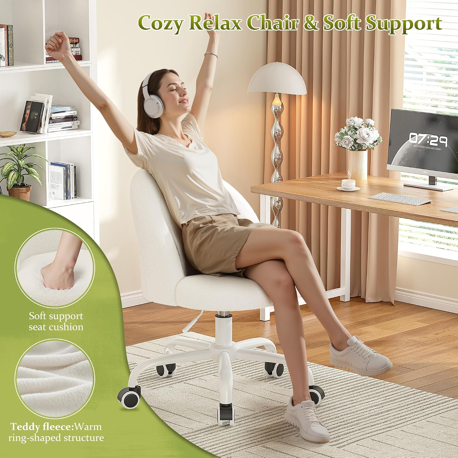 เก้าอี้โต๊ะเครื่องแป้งสีขาวดูเ - Bedroom Furniture บทวิจารณ์และราคา