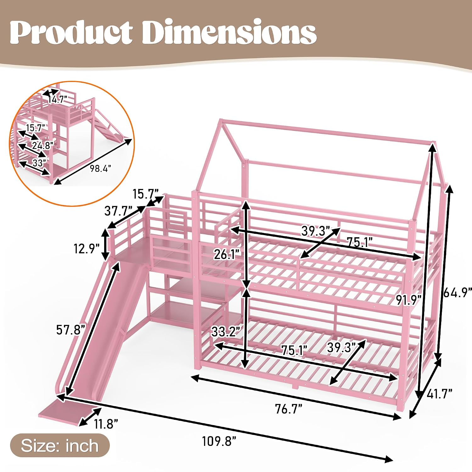 เตียงสองชั้นพร้อมสไลเดอร์และบั - Bunk Bed With Stairs And Slide บทวิจารณ์และราคา