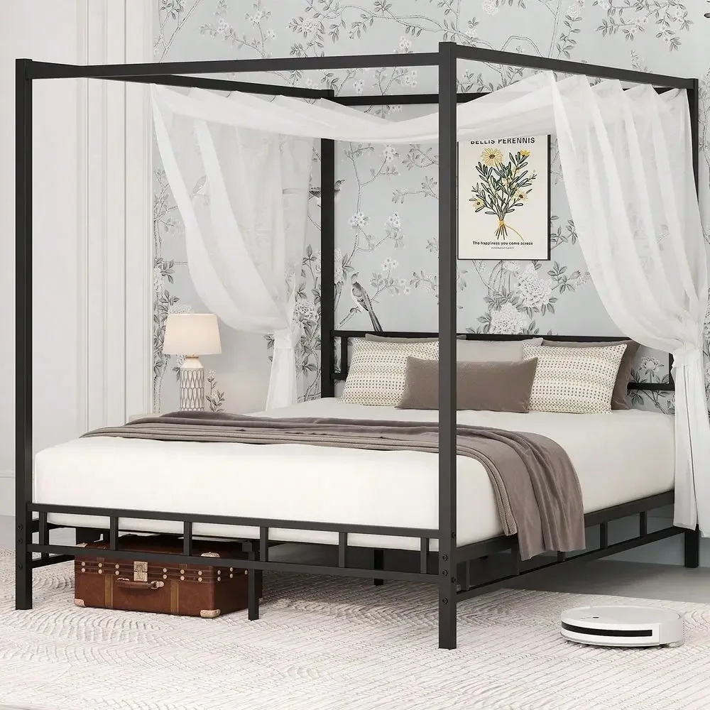 โครงเตียงโลหะแบบมีหลังคา, โครง - Canopy Bed Frame Metal Queen บทวิจารณ์และราคา