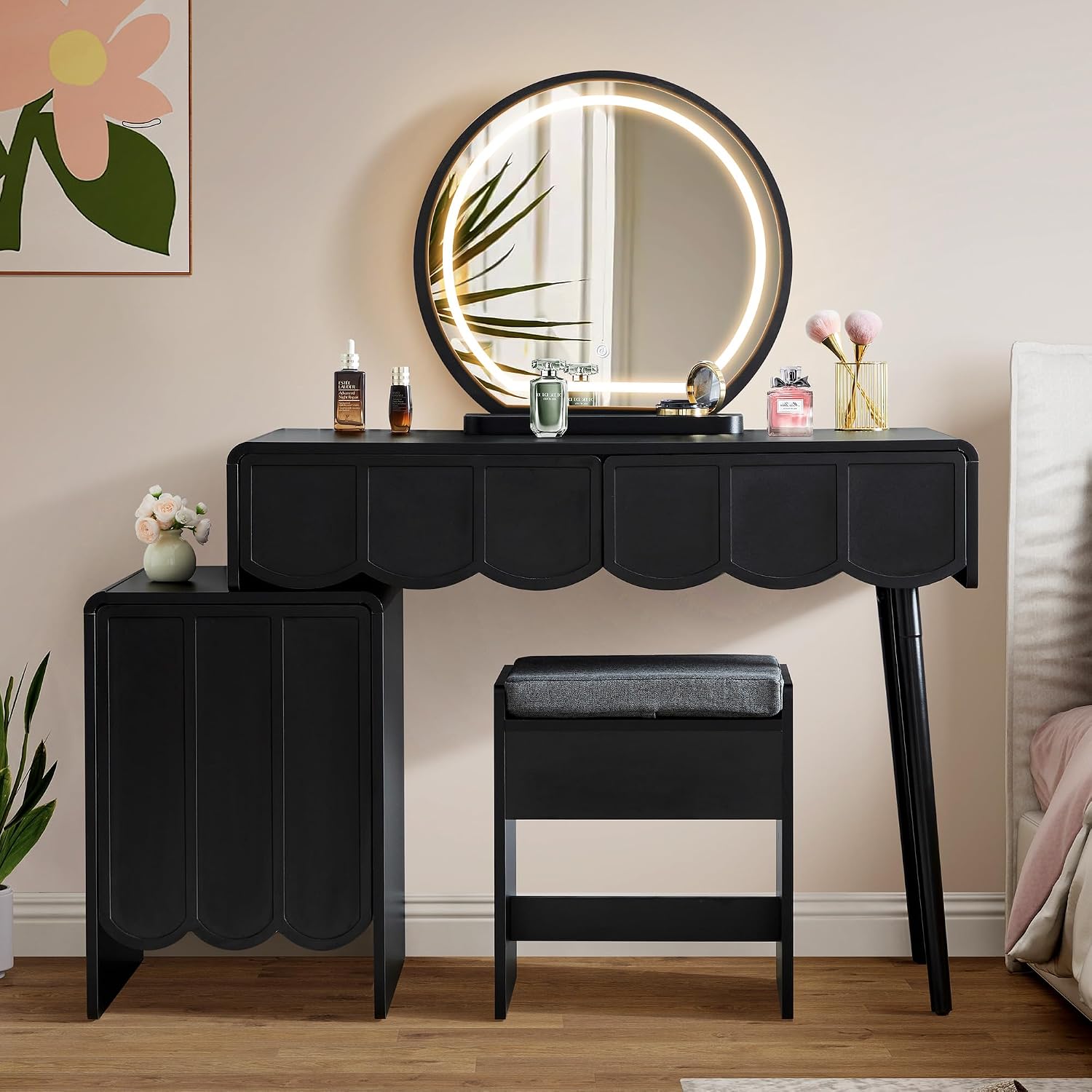 โต๊ะเครื่องแป้งพร้อมกระจกและไฟ - Dressing Table Vanity With Lighted Mirror บทวิจารณ์และราคา