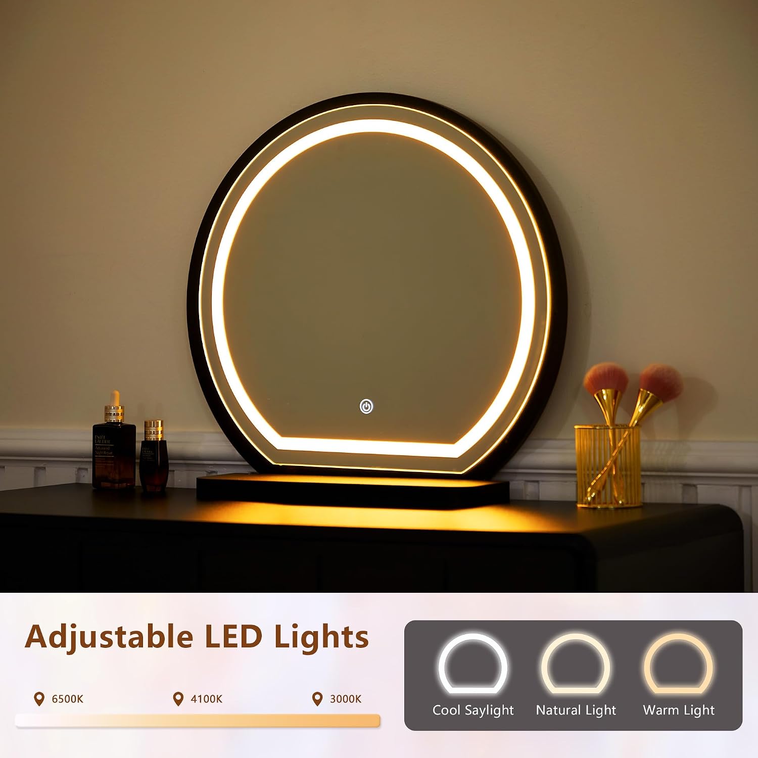 โต๊ะเครื่องแป้งพร้อมกระจกและไฟ - Dressing Table Vanity With Lighted Mirror บทวิจารณ์และราคา